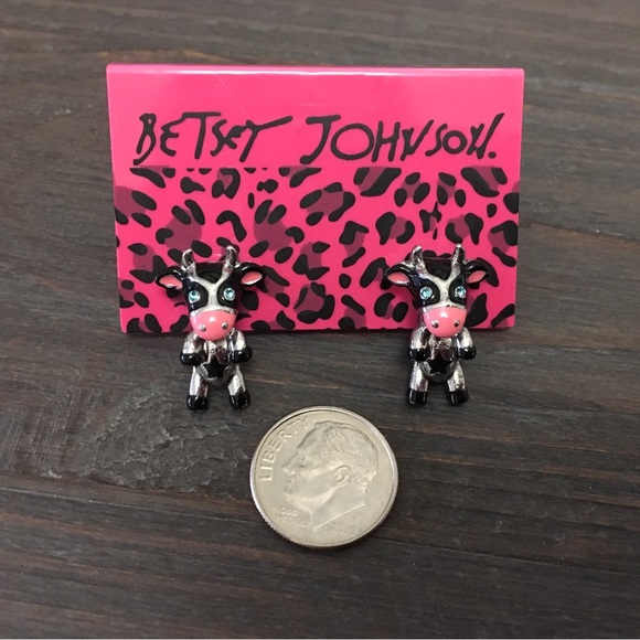 Betsey Johnson Cow Stud Earrings - Picture 7 of 7